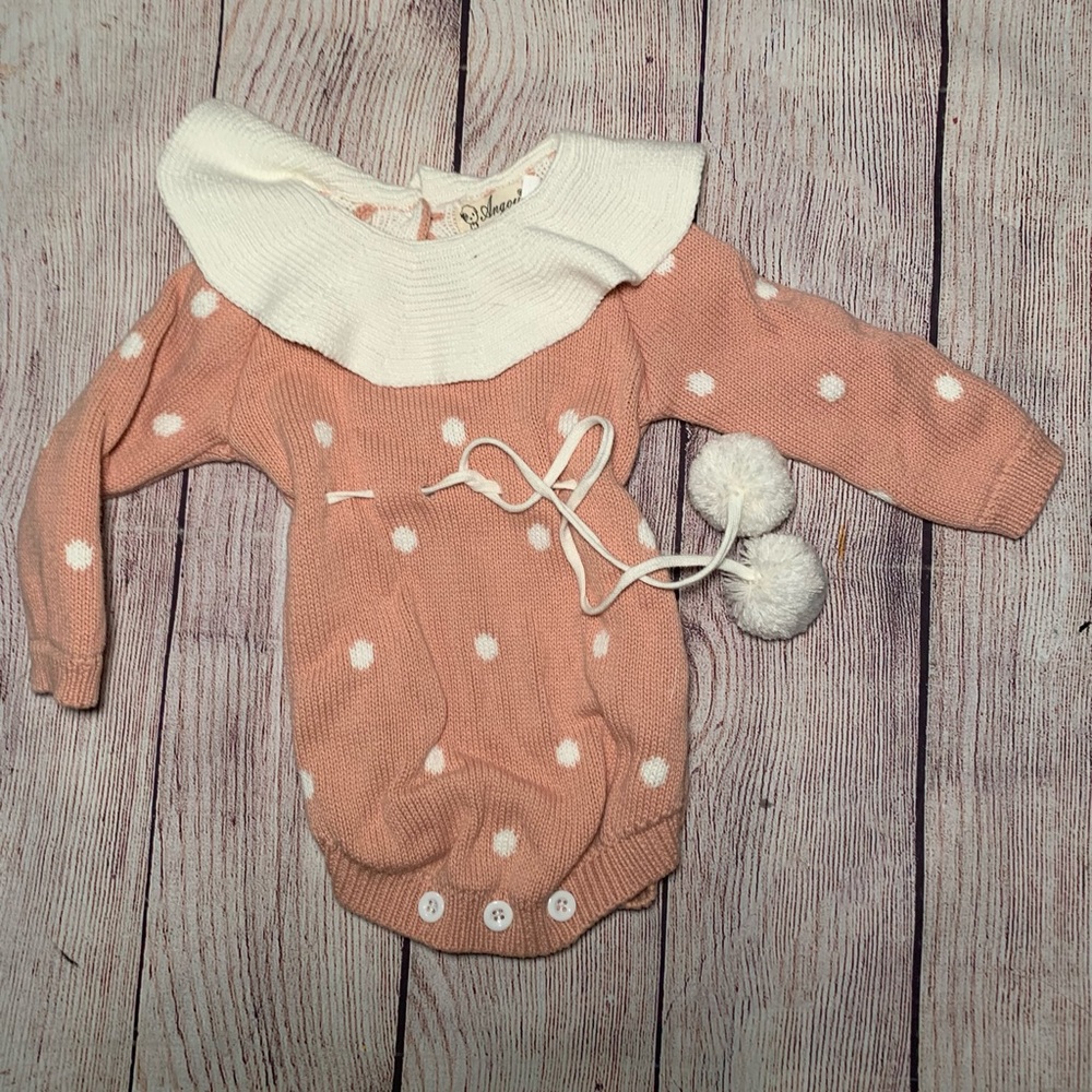 Baby romper/ bubble knitted crocheted